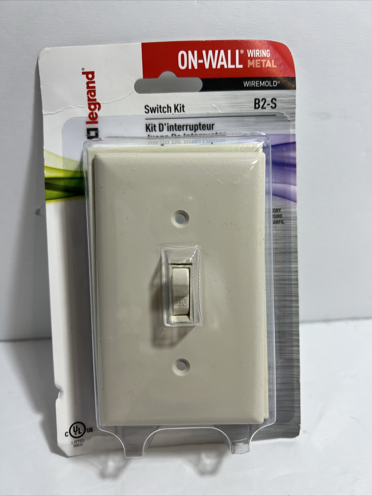 Wiremold B2-S Metallic Single Pole Switch Kit in Ivory