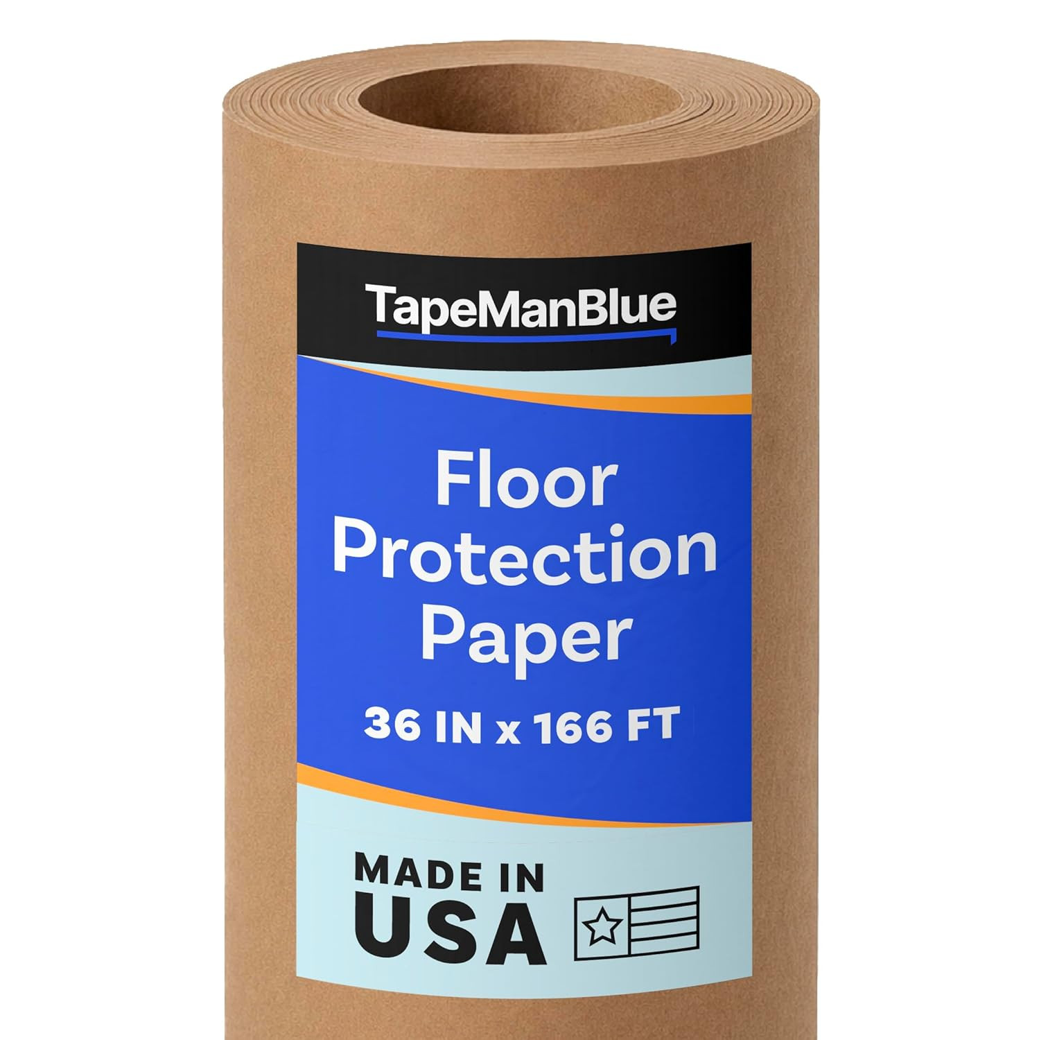 36 Inch x 166 Ft Brown Rosin Floor Protection Paper Roll 69 lb Made in USA