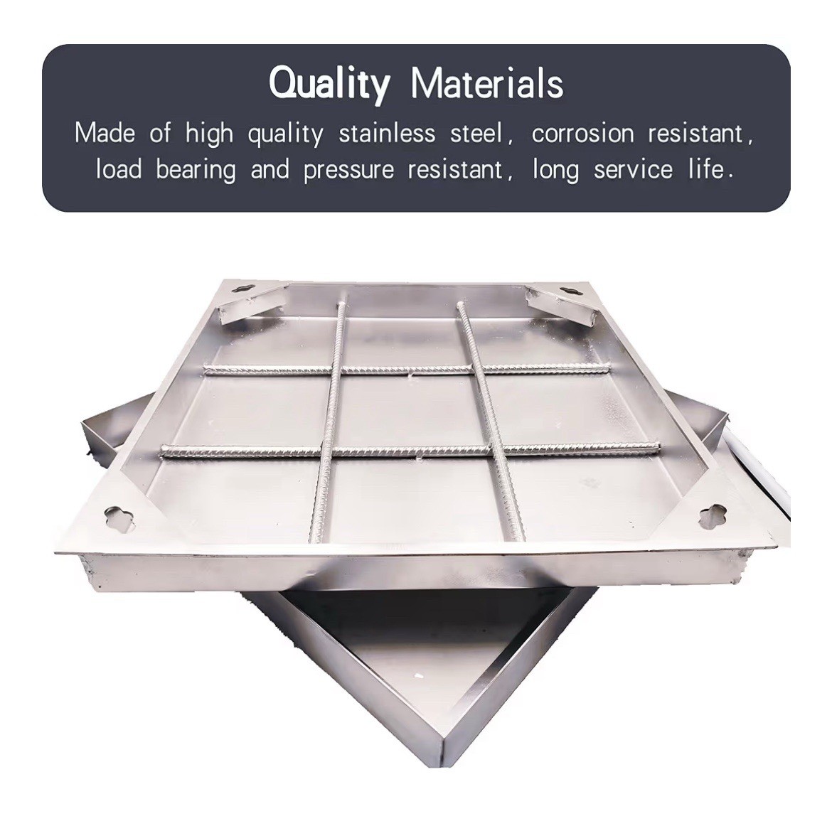 20X20 Stainless Steel Manhole Cover and Frame, Square Septic Tank Lid with Base,
