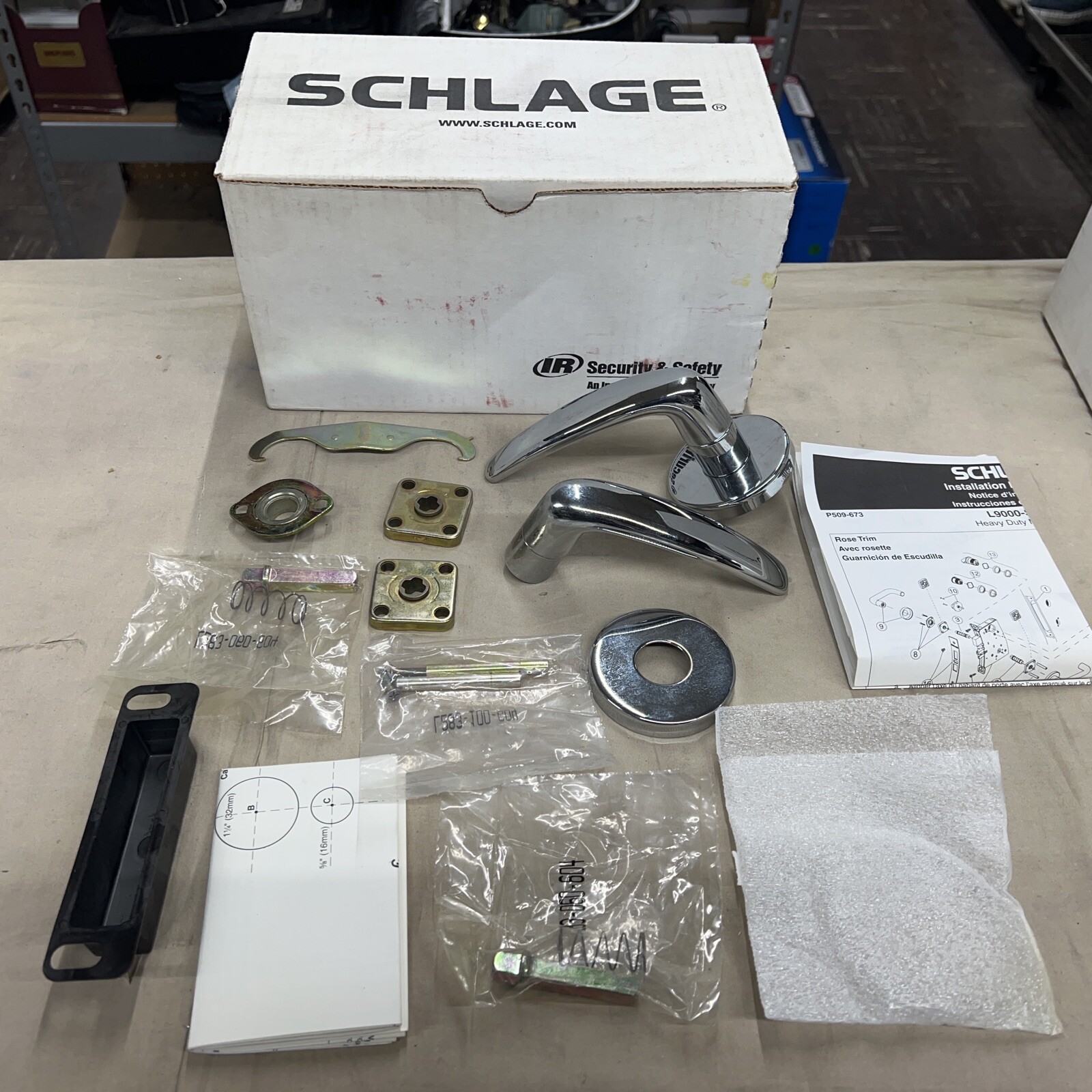 Schlage 09-454 07B 625 Mortise Lock Standard Lever Bright Polished Chrome
