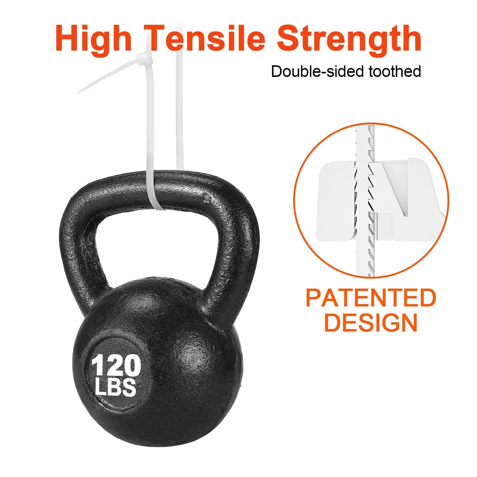 18 Inch Zip Ties Double Sided Toothed,120 LBS Tensile Strength Heavy Duty Cab…