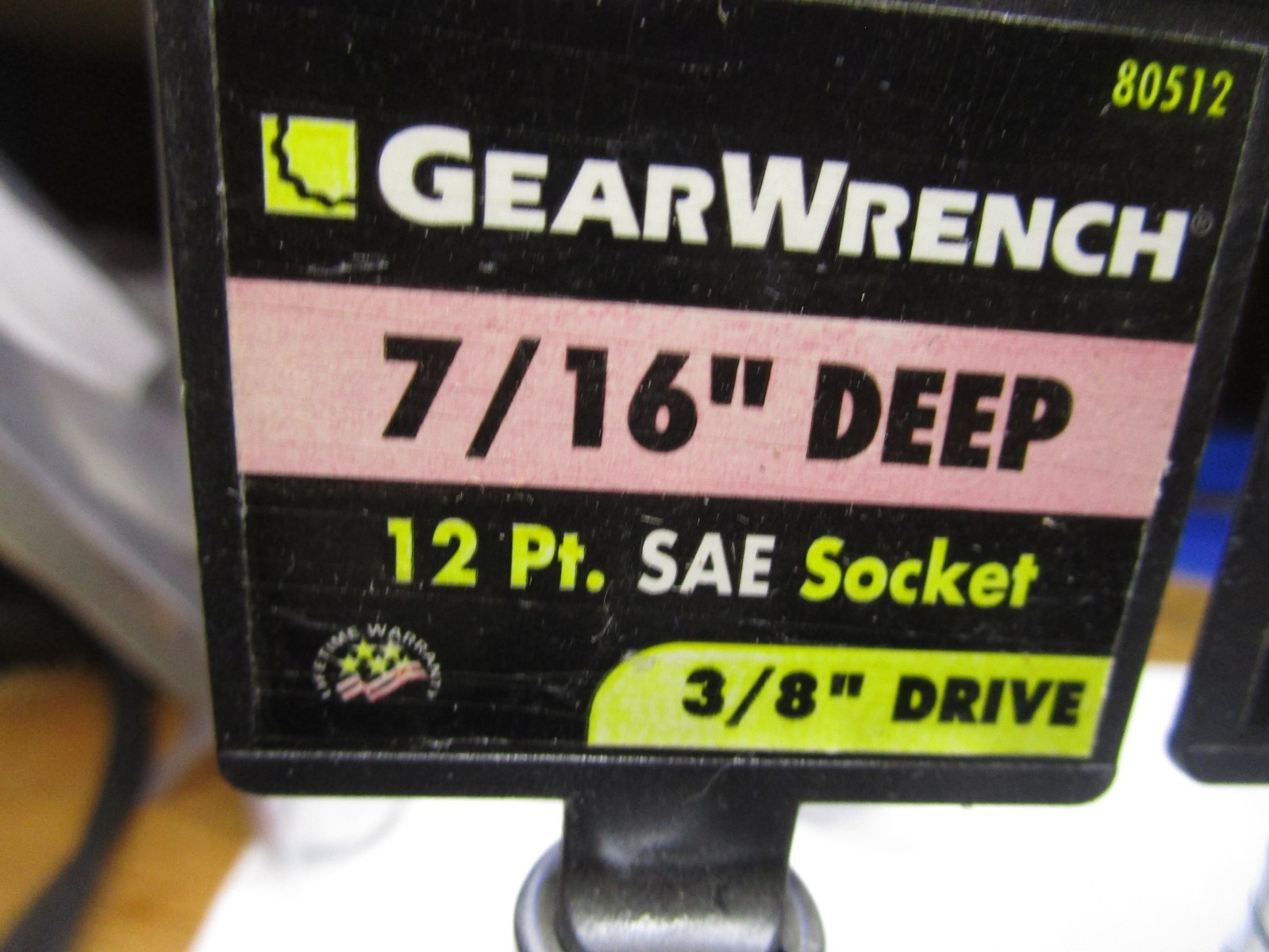 7/16″ 5/8″ 11/16″ 3/4″ and 7/8″ 12Pt 1/2″ Drive GEARWRENCH Deep Socket LOT of 5