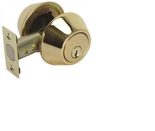 6 Pack Polished Brass Double Cylinder Deadbolt Door Lock Set 1″ LATCH KW1 Keyway