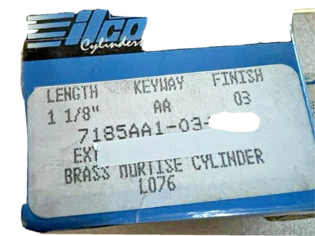 ILCO MORTISE CYLINDER 7185AA-US3 ARROW KEYWAY US3 1 1/8 REG CAM