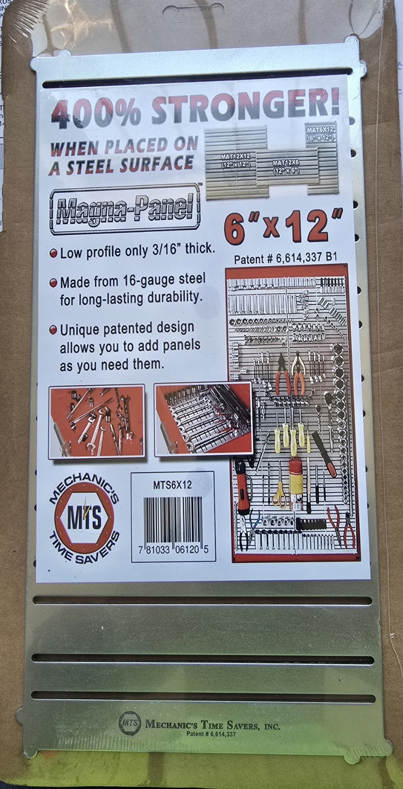 6X12 Mechanic’s Time Savers PANEL MAGNETIC 6X12