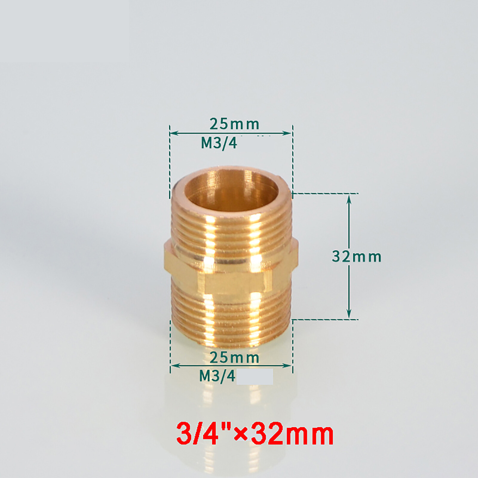 Brass Hex Nipple BSP 3/4″ Male To Male Fitting Adapter Connector 32mm-100mm
