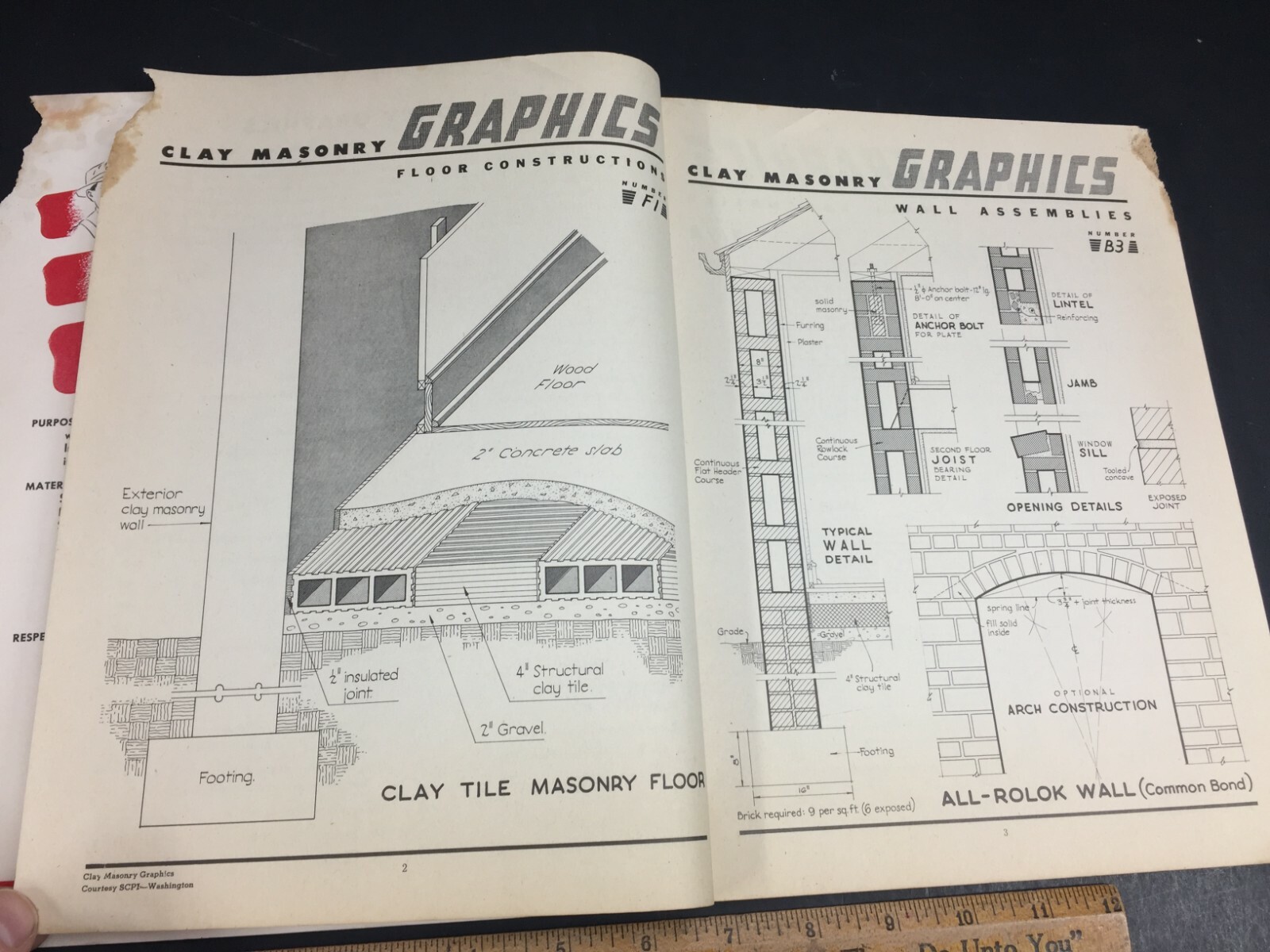 50/60s Bricklaying Brick Tile Wall Structural Clay Products Institute Guide Book