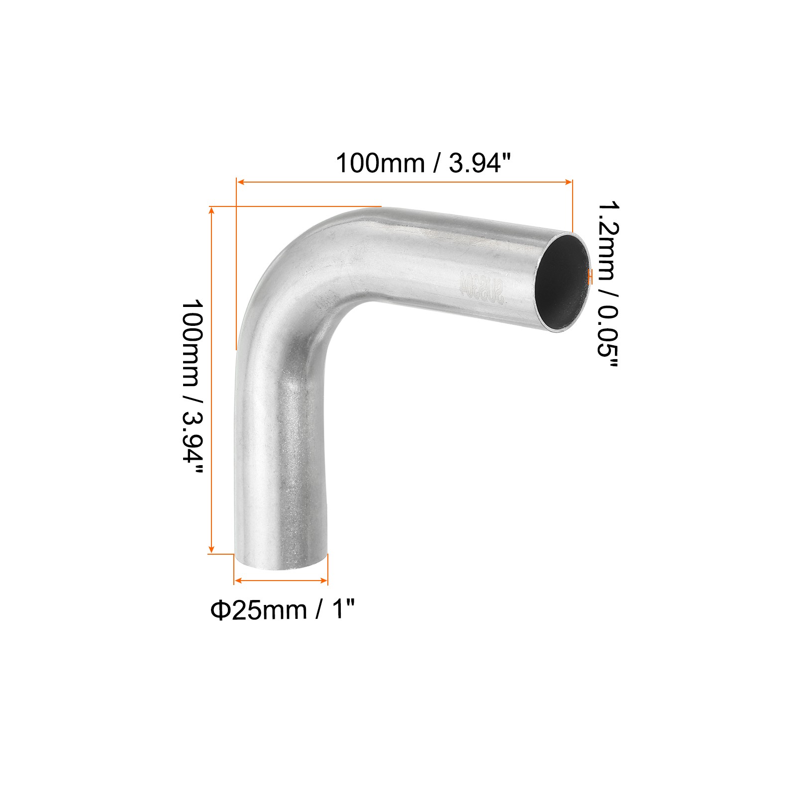 4 Pack 1 Inch OD 304 Stainless Steel Butt 90 Degree Fitting