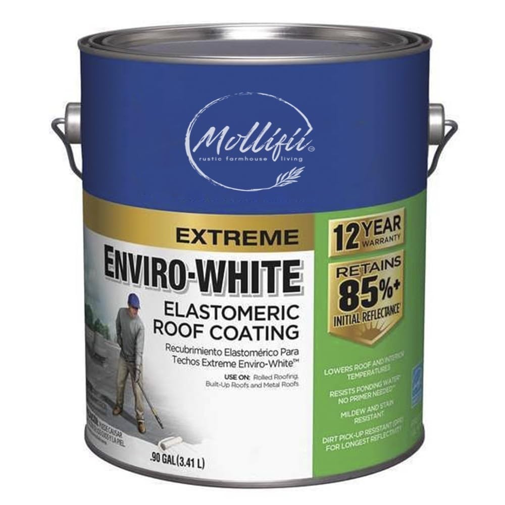 MOLLIFII Elastomeric Roof Coating, 1 gal, Pail, White, Mfr: HE687046-A