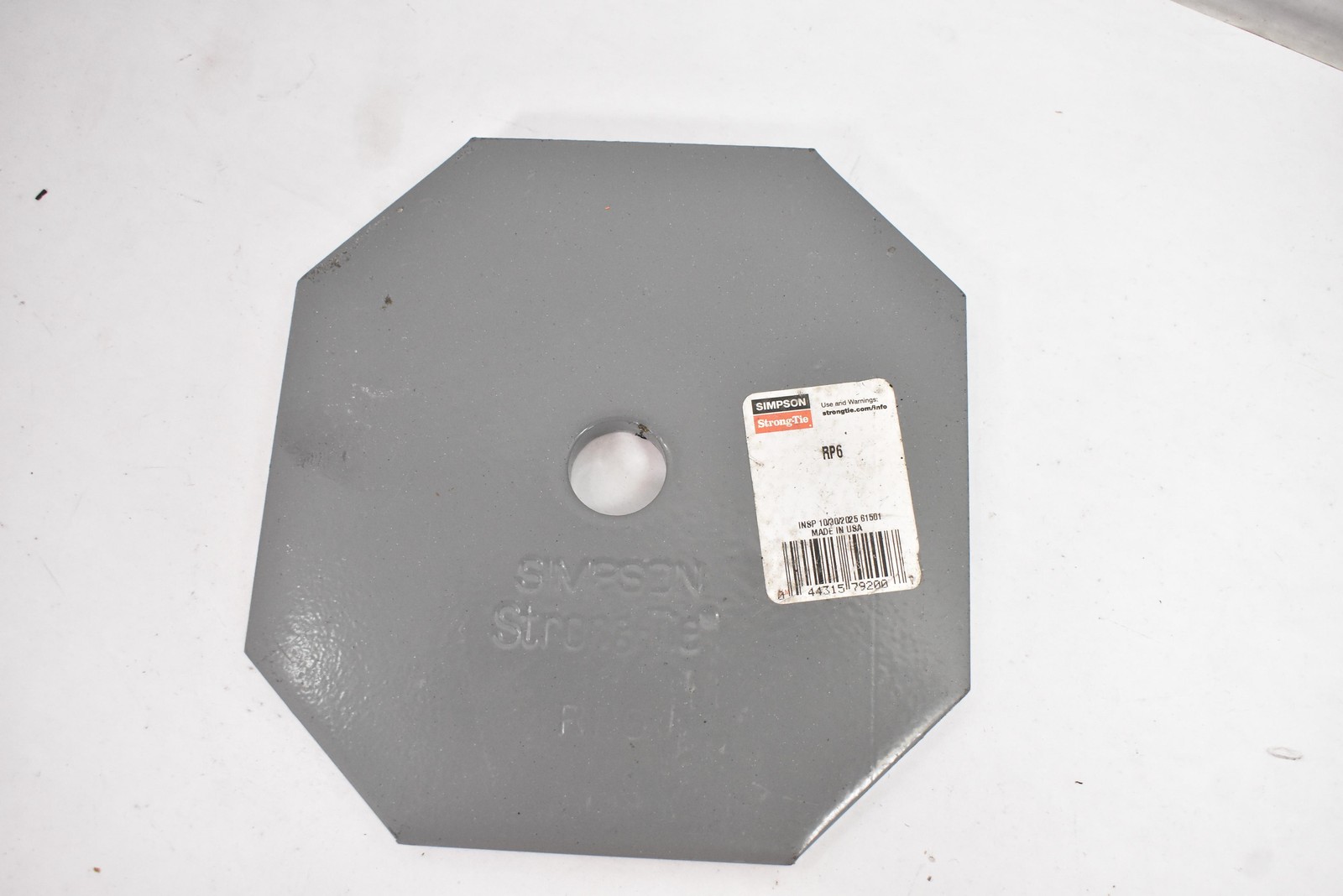 Simpson Strong-Tie RP6 Octagon Anchor Plate Gray Lot Of 3 RP6 Made In USA