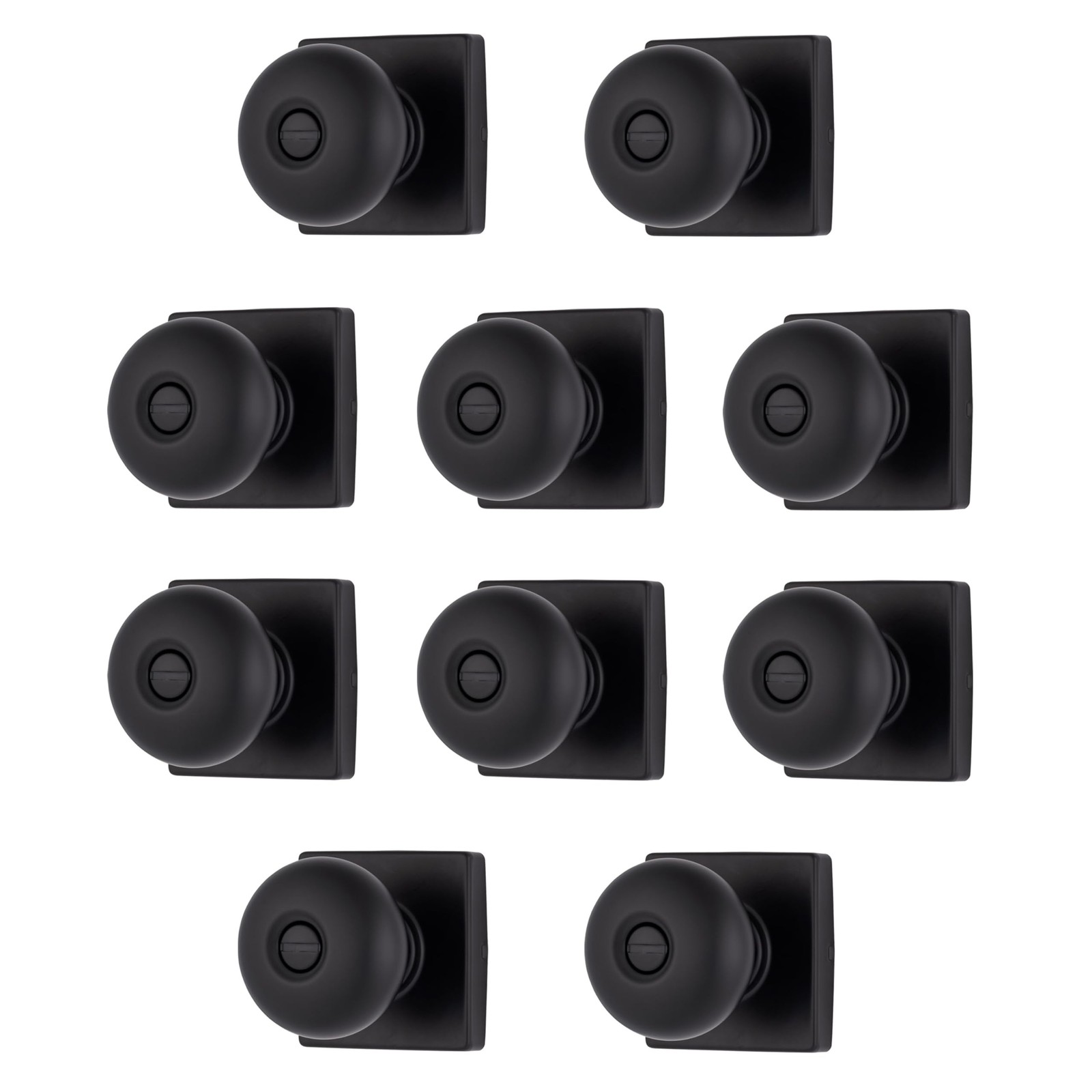 BRINKS – Contemporary Privacy Locking Interior Ball Door Knob, Matte Black