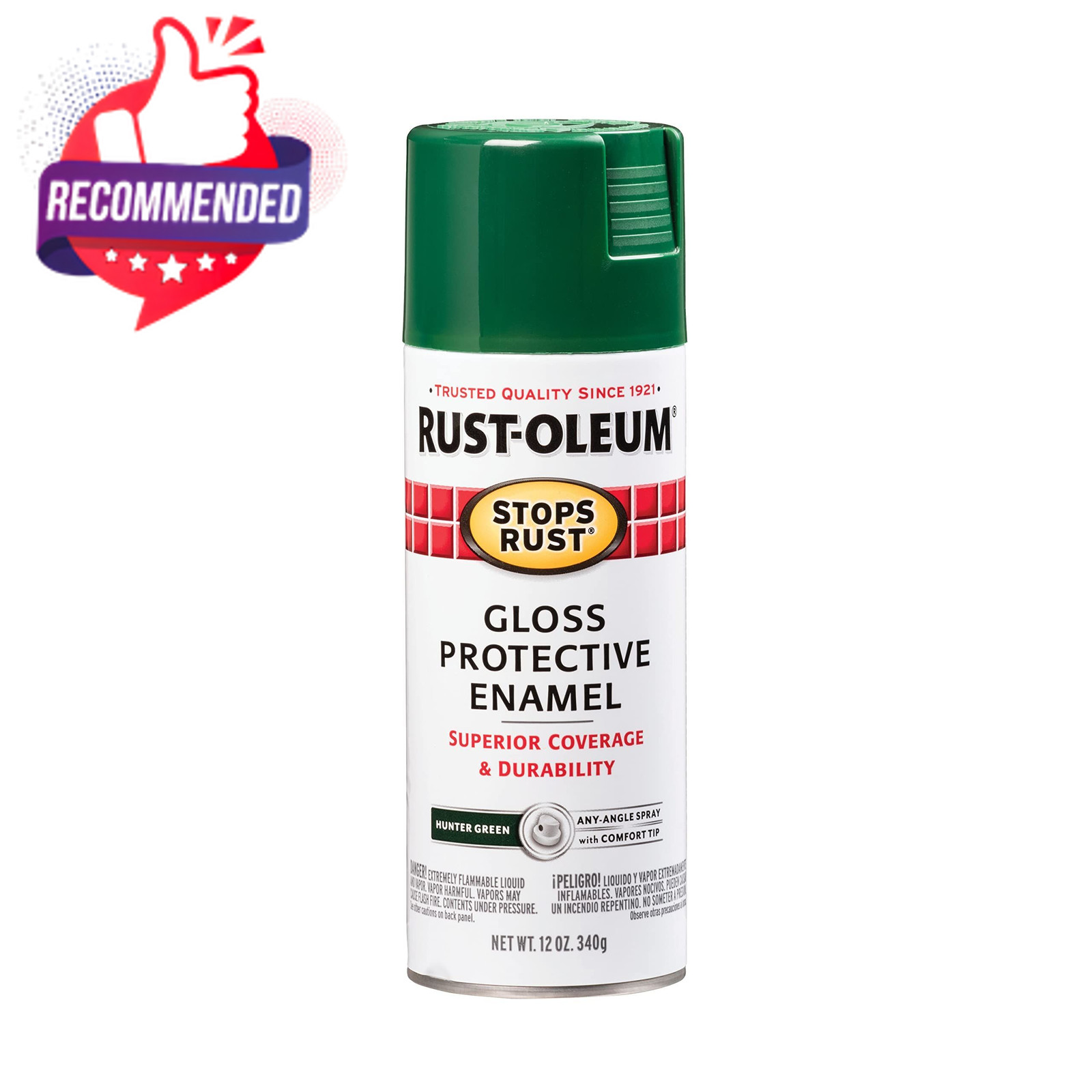 Stops Rust Spray 12 Ounce Pack of 1 Gloss Hunter Green