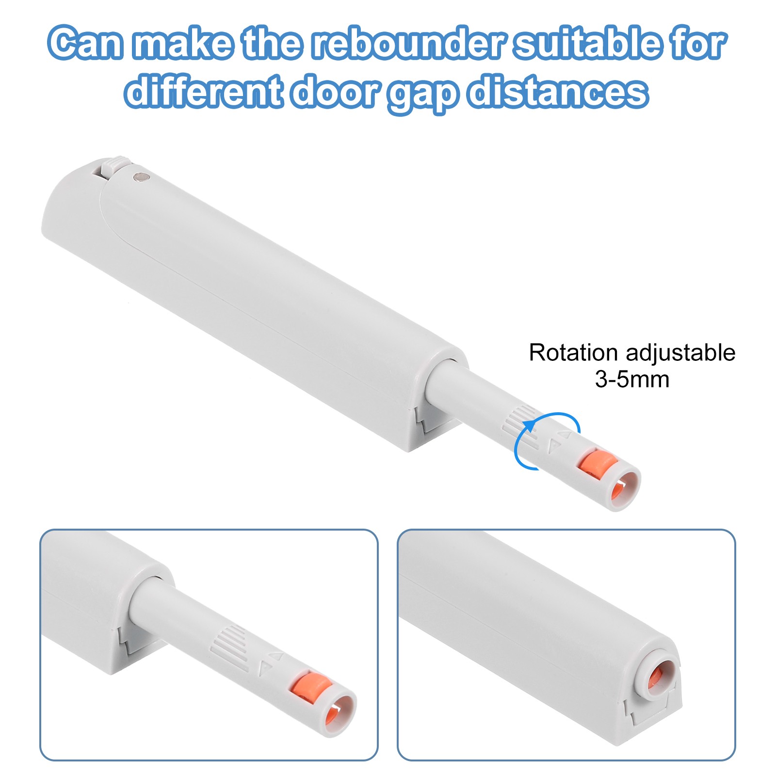 2 Pcs Magnetic Push Latches for Cabinet, 3.35×0.51 Inch Push to Open Latch White