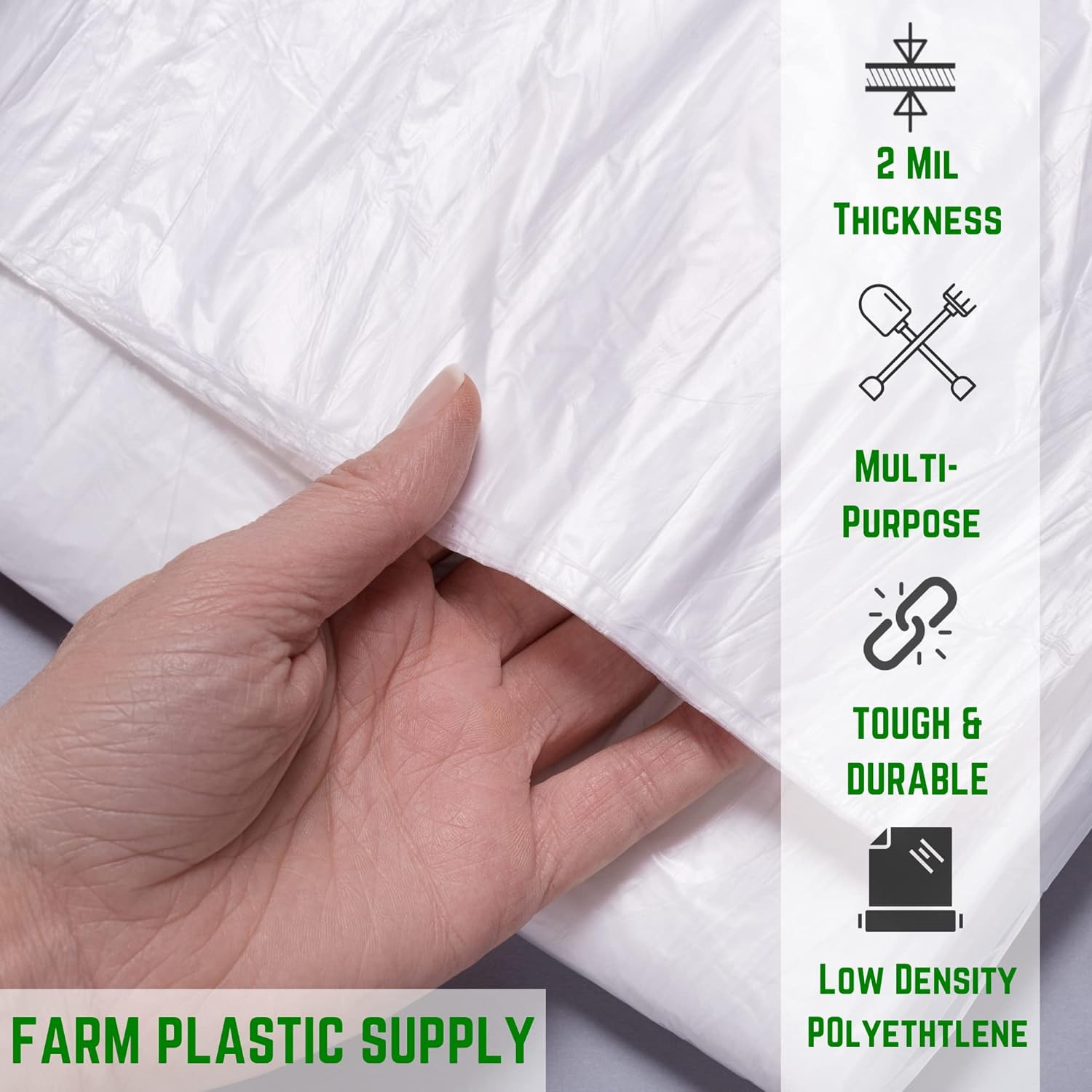 Farm Plastic Supply – Clear Plastic Sheeting – 2 Mil – (24′ X 100′) – Thick Plas