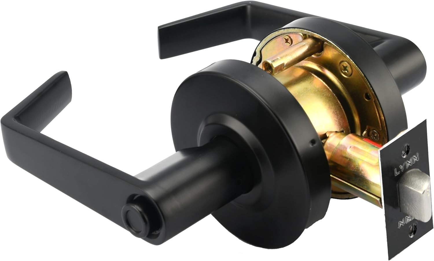 Ambidextrous Matte Black Locking Door Handle – ANSI Grade 2 Certified Security