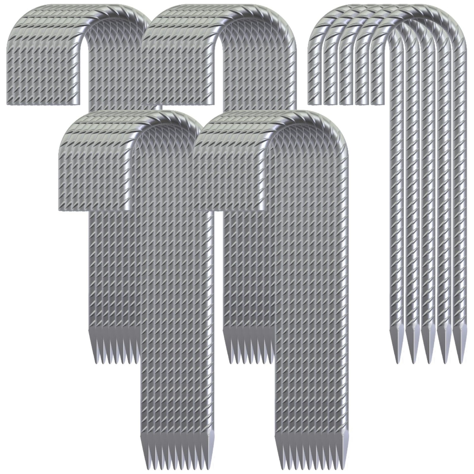 12 Inch Rebar Ground Stakes Heavy Duty J Hook 55 Pack Metal Spikes Galvanized…