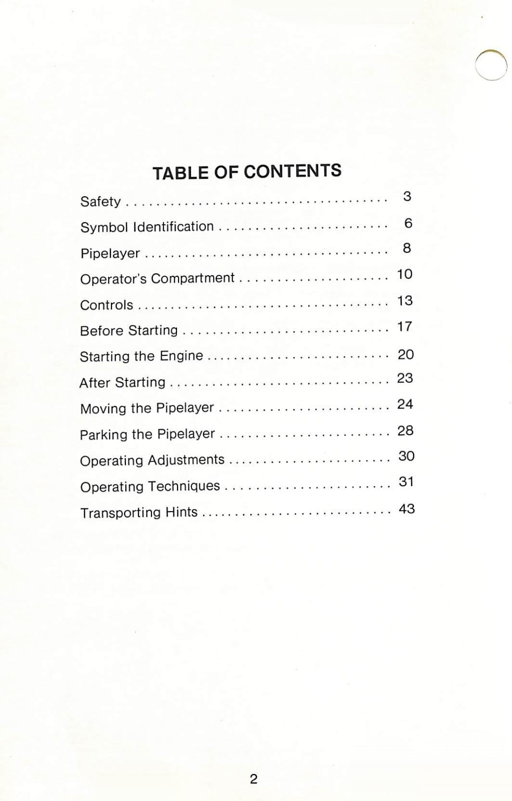 Caterpillar 583K 572G Pipelayer Manual 1978 Manual Manual