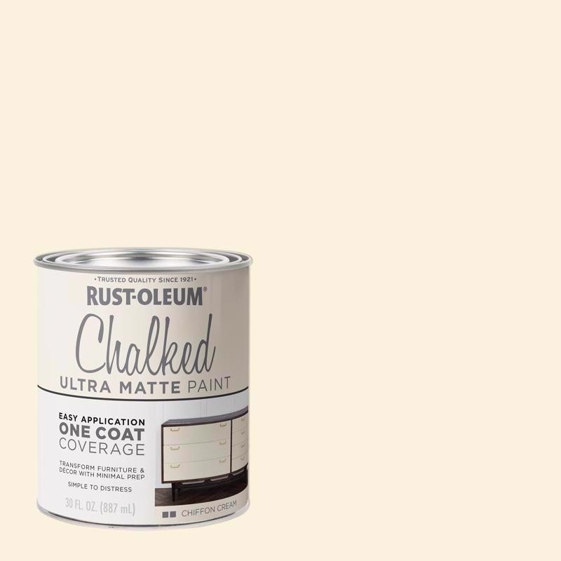 Rust-Oleum 329598 Chalked Ultra Matte Chiffon Cream Water-Based Chalk (Pack 2)