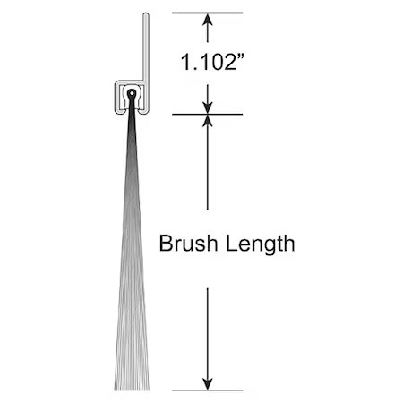 AMERICAN GARAGE DOOR SUPPLY BNS118150-14 Brush Seal, Nylon, 1.5 in L, 14 ft W,
