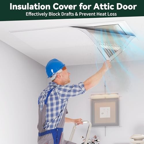 Flehomo Insulation Cover Kit for Attic Stairs & Ceiling Vent, 3-Layers Heat I…