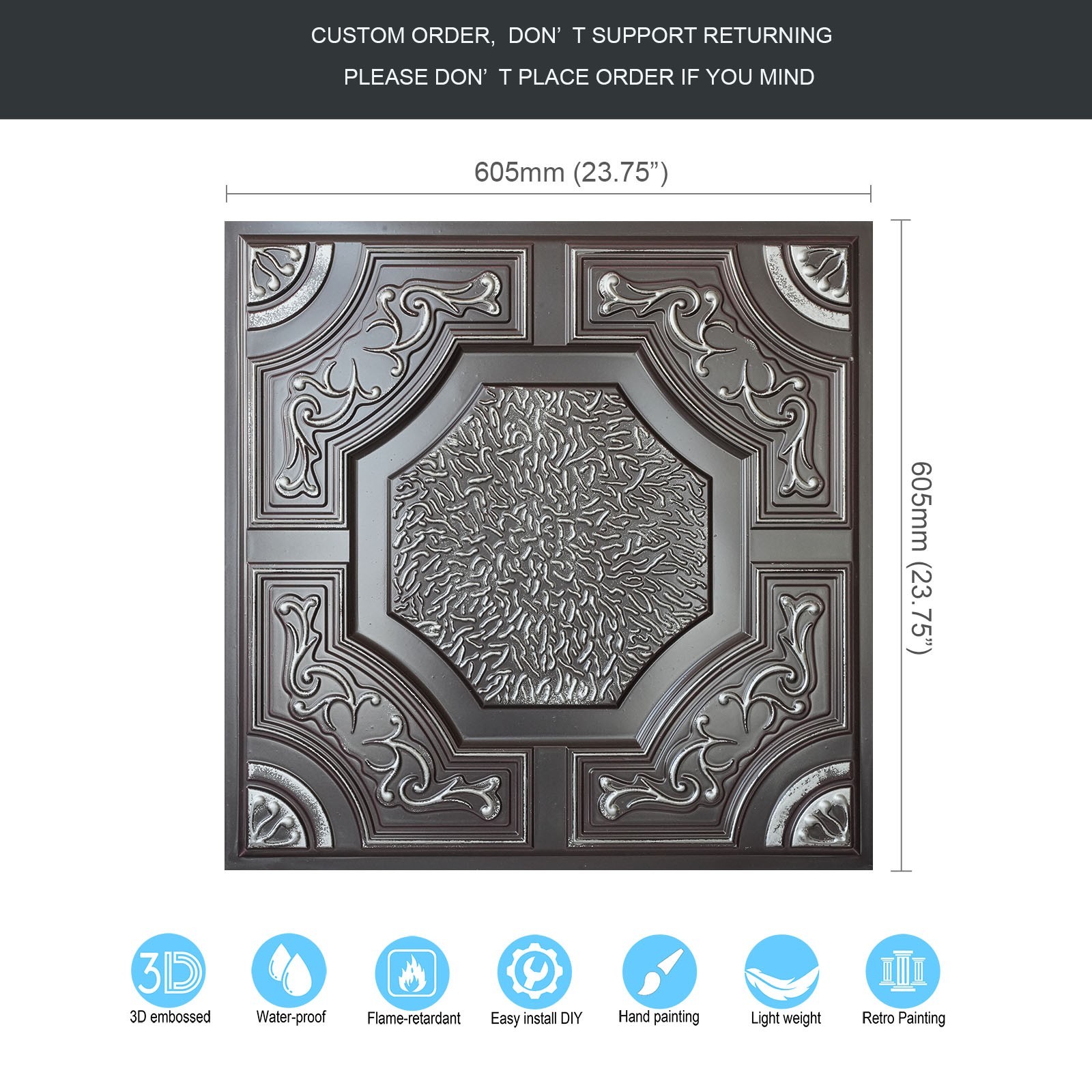 Village style ceiling tiles Decorative pvc panels for Restaurant PL02 10Pcs