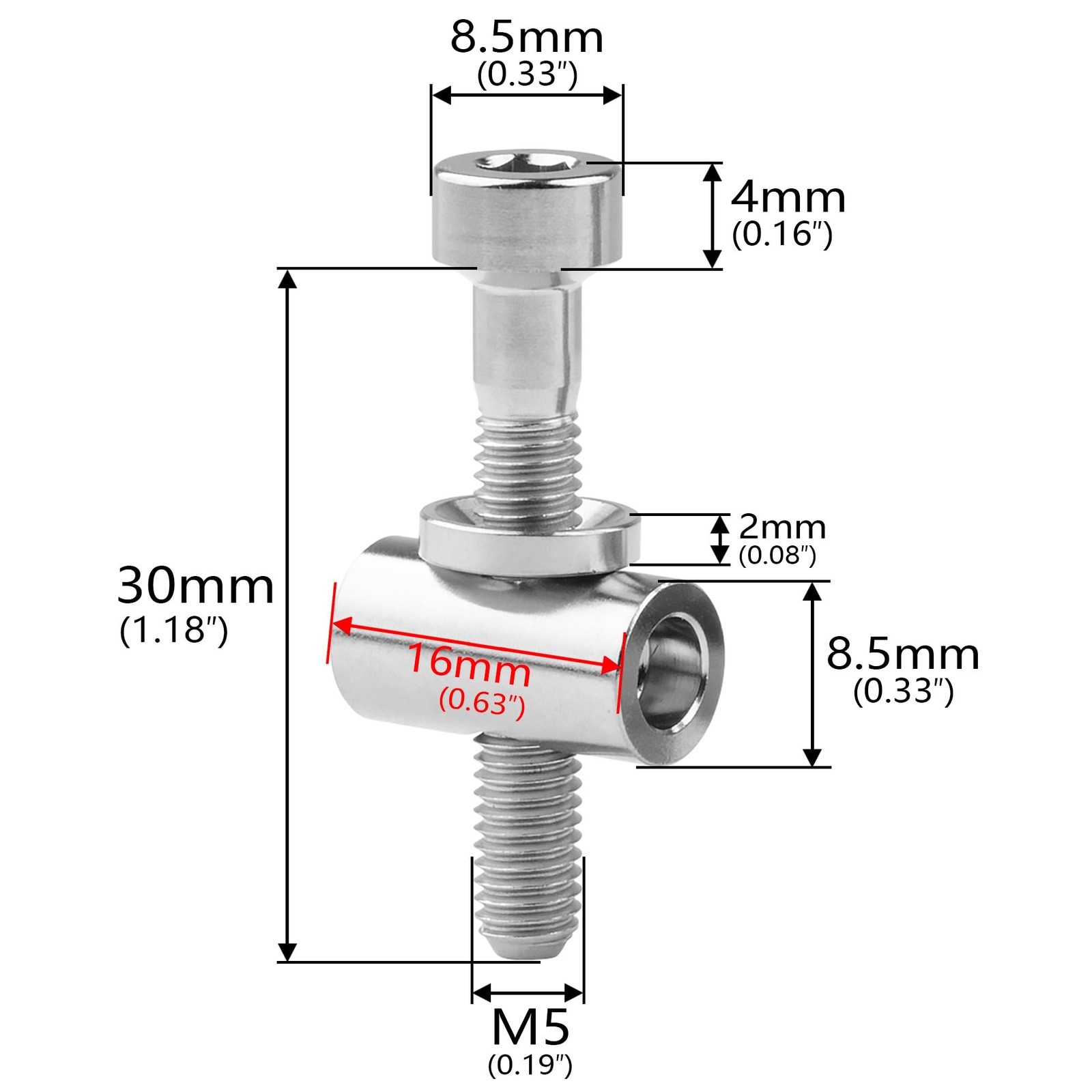 Titanium M5x30mm Ti Bolt Nut Washer Cycling Screws | for Thomson Seatpost