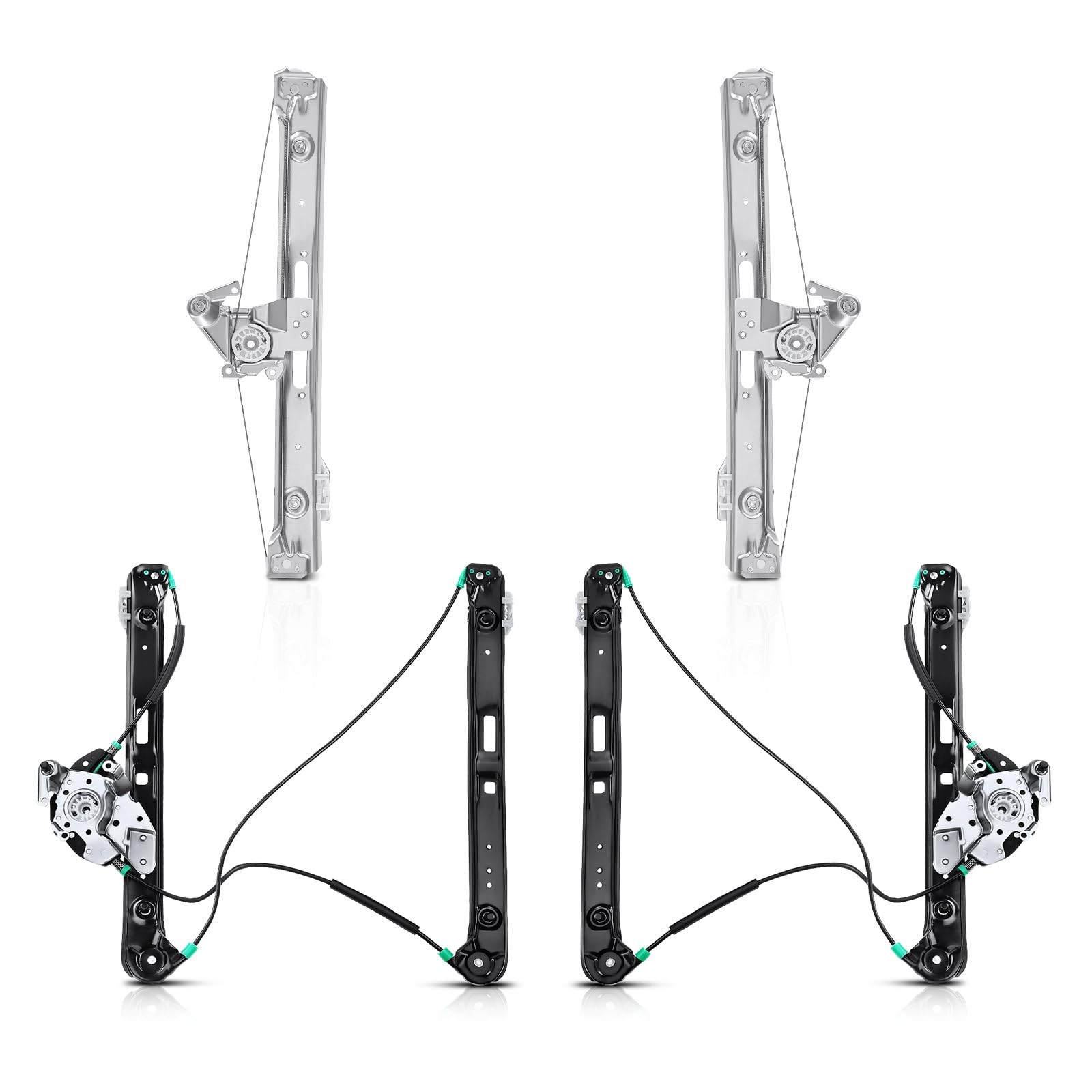 4X Power Window Regulator W/O Motor BMW E46 323i 325i 328i 330i 325xi 330xi