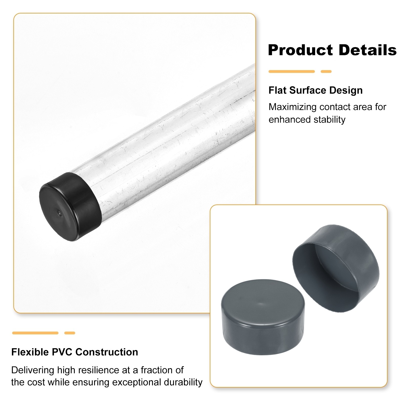 115mm (4 1/2″) ID Rubber End Caps Pipe & Fence Post Protectors Deep Gray