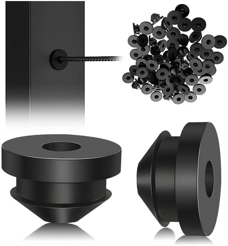 100 Pack Cable Railing Kit Rubber Grommets Protector Sleeve, Black 1/8″ Cable Ra