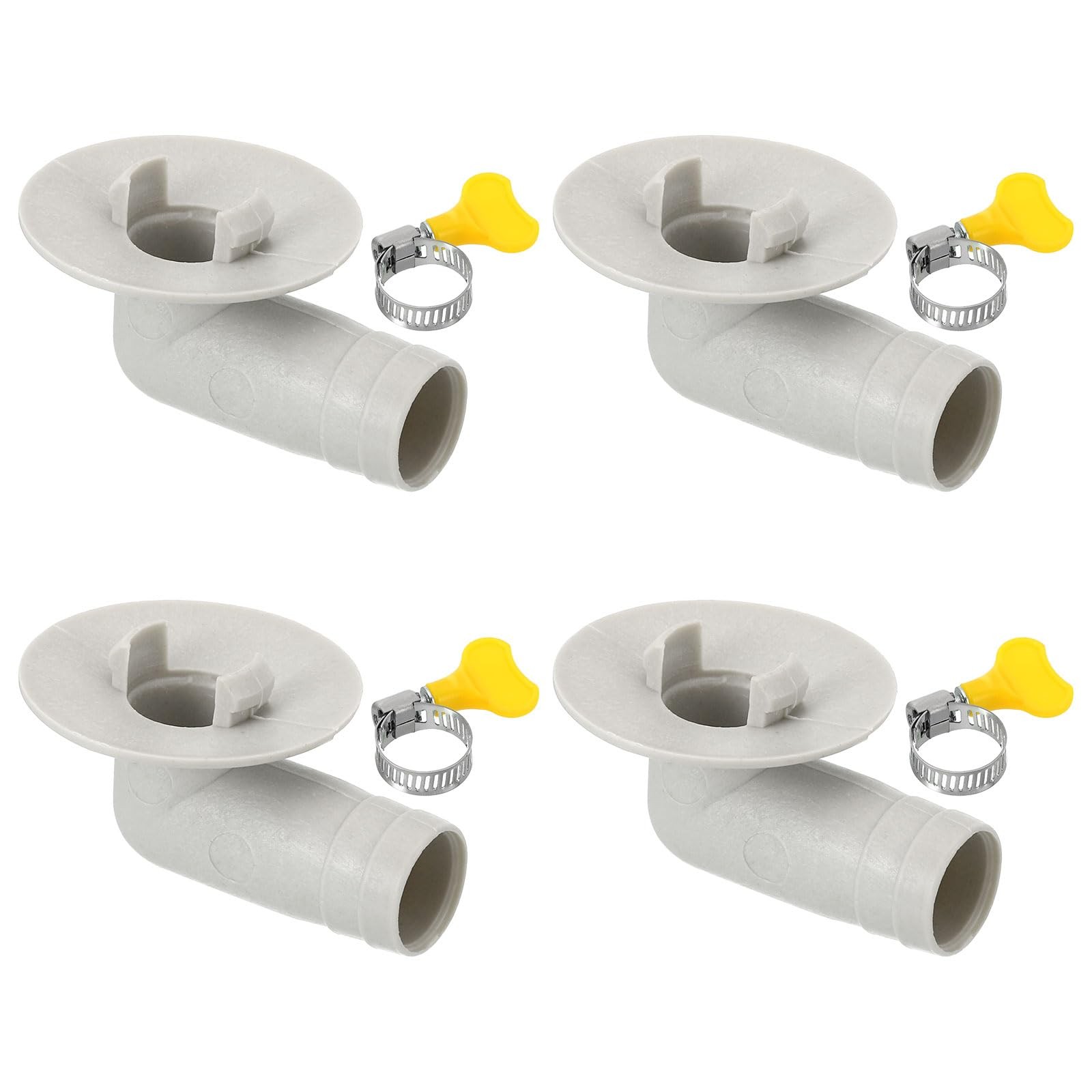 PATIKIL 15mm Air Conditioner Drain Hose Connector, 4 Pcs Universal White