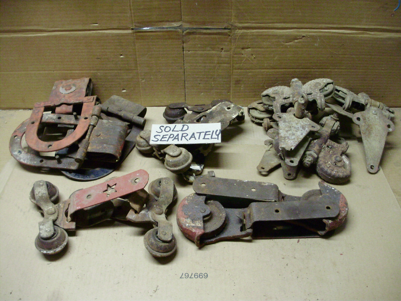 Big 4, F.E. Myers & Bro. Stayon Sliding Barn Door Rollers / Hangers, Vintage