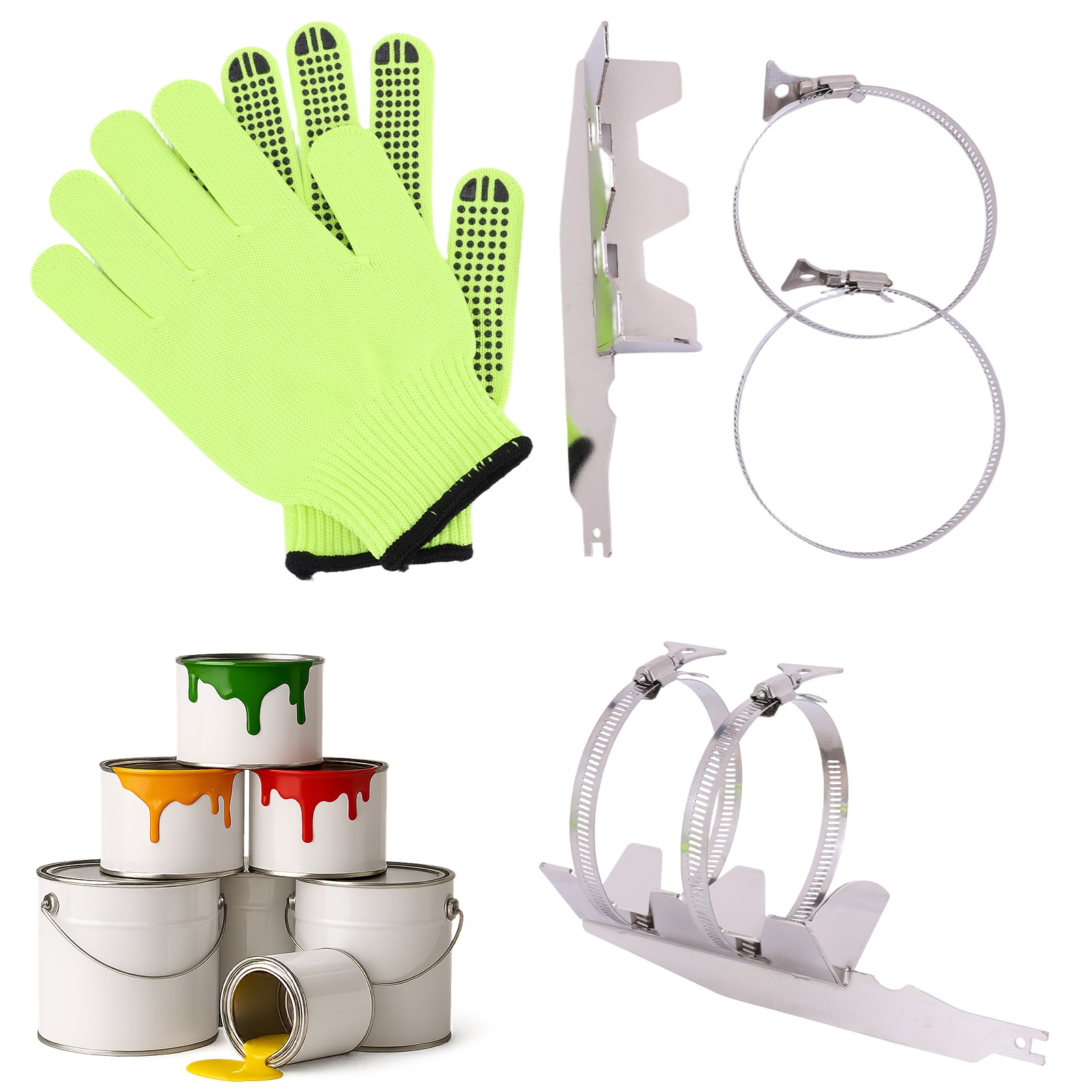 Paint Can Shaker for Reciprocating Saw, 304 Stainless Steel Double Clamp & On US