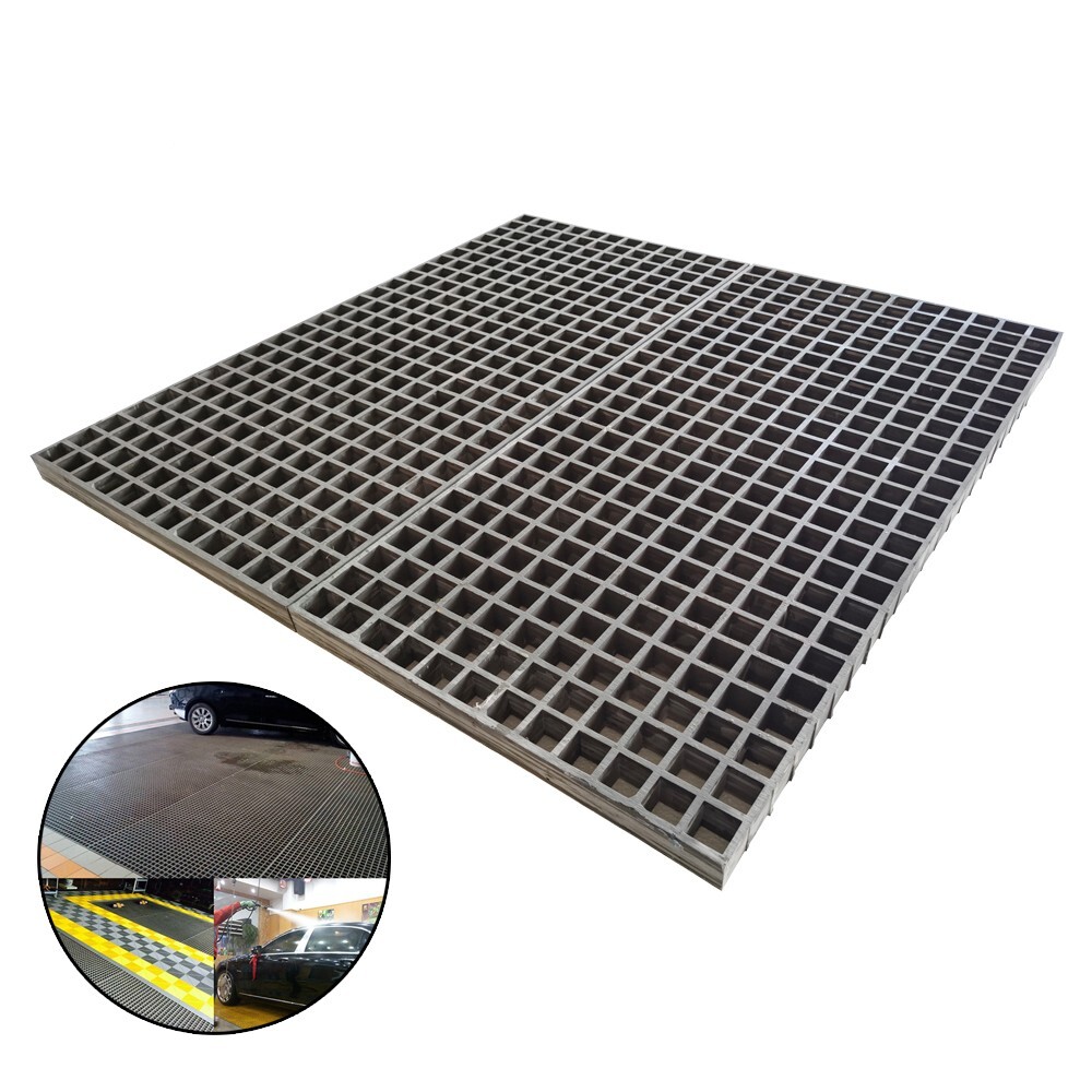 Floor Grating Fiberglass Car Wash Grille FRP Grating 39.4″*19″*0.24″ Gray 1pc