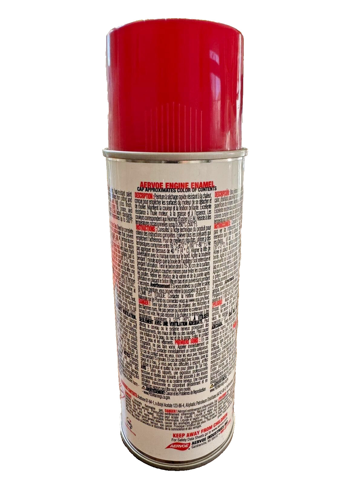 Aervoe 550 Engine Enamel Paint Red Ford 12 Oz 5-Pack Includes 3 Torque Gloves