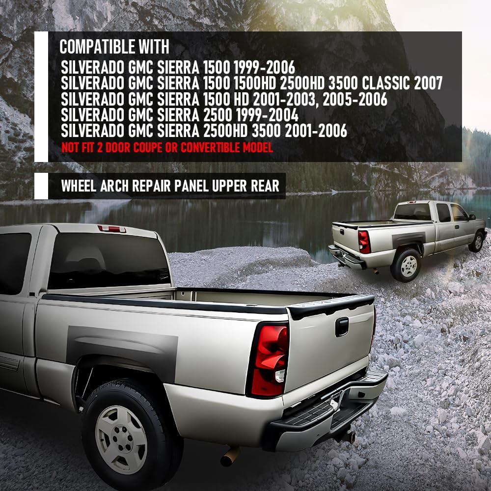 Rear Upper Arch Repair Panels Silverado Sierra 99-06 1500 07 Classic 1500-3500
