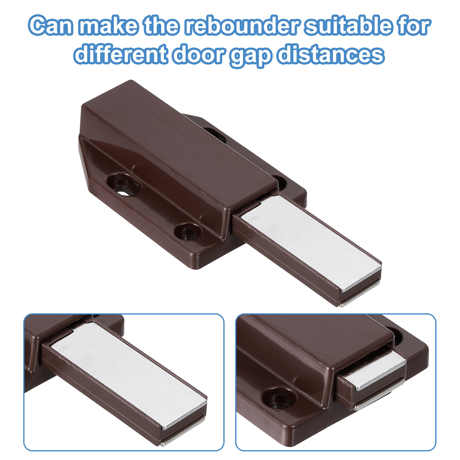 2 Pcs Magnetic Push Latches for Cabinet, 3×1.81 Inch Push to Open Latch Brown