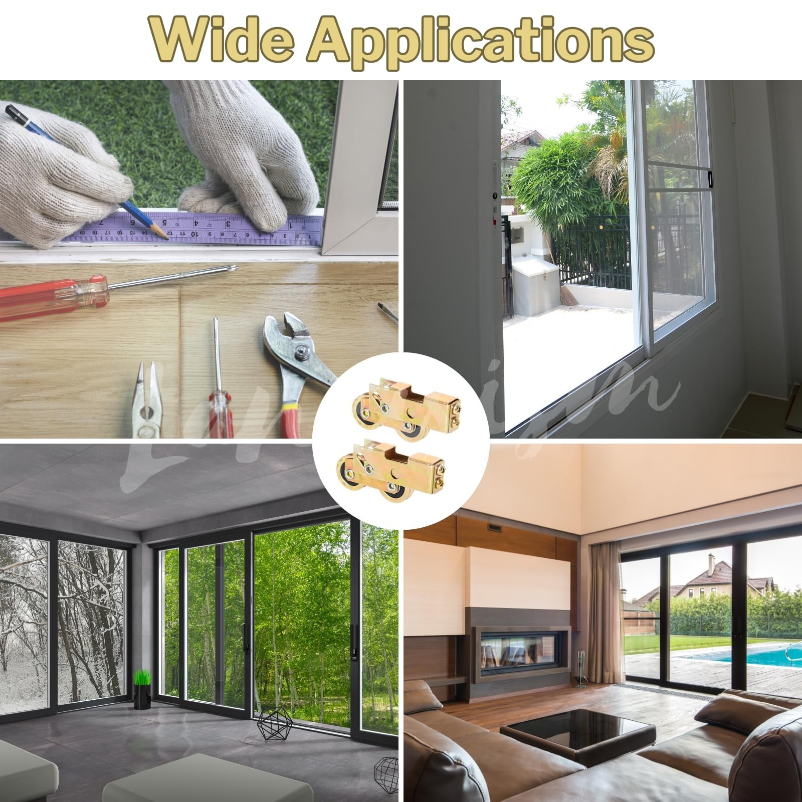 2Pcs Sliding Door Tandem Roller, Heavy-Duty 1-1/4 Inch Sliding Door Tandem Ro…