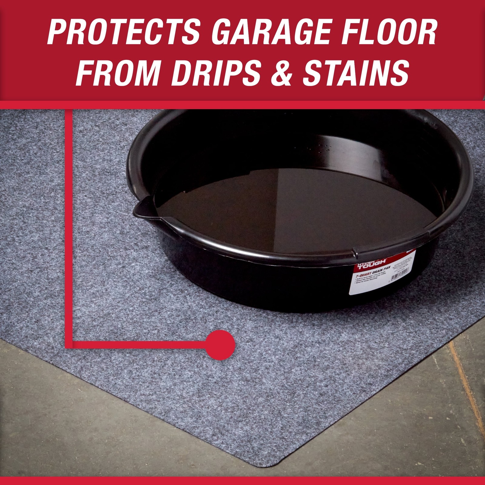 NEW TREND Hyper Tough; 29″ x 42″ Oil Spill Mat – Prevents Stains and Spills