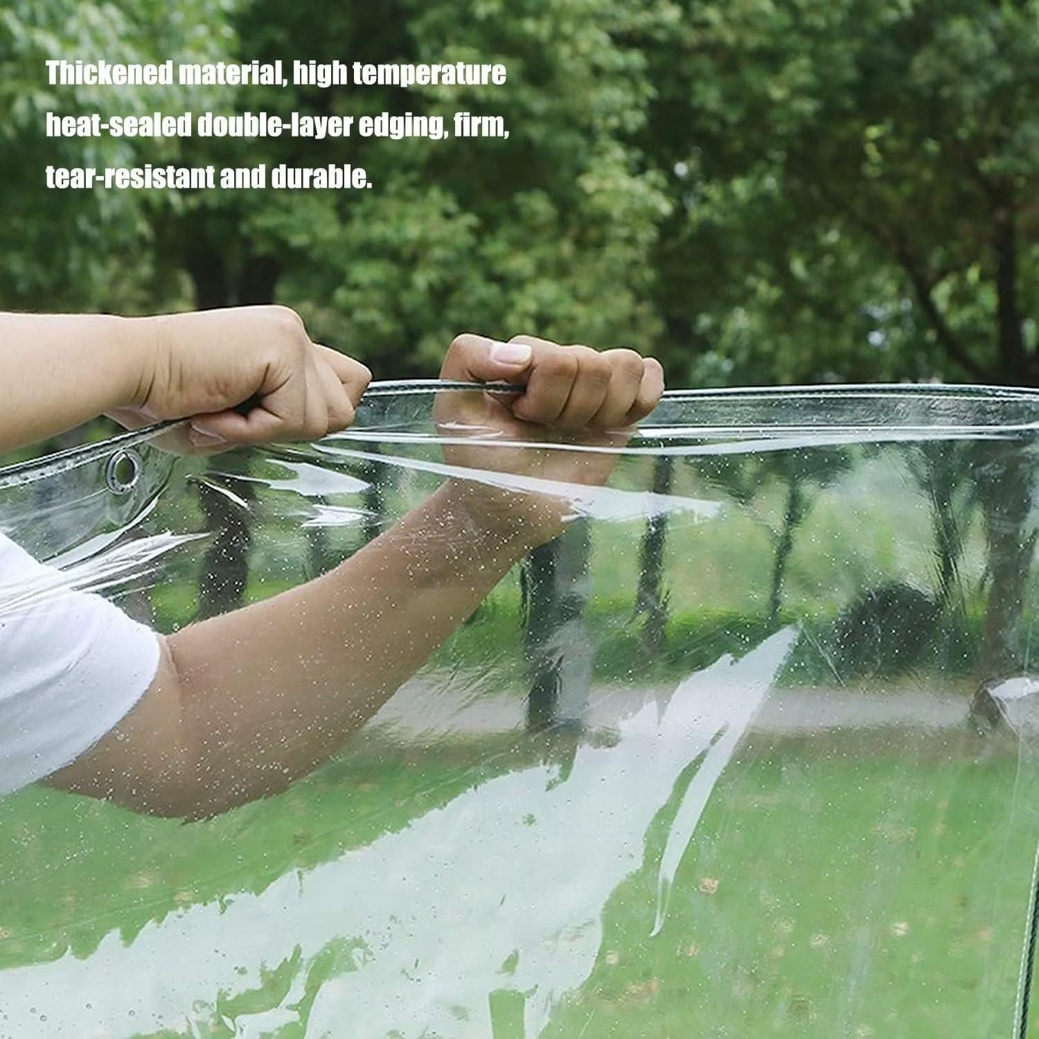 6′ X 8′ Clear Tarps Heavy Duty Waterproof PVC Vinyl 14 Mil Thick, Glass Tarpa…