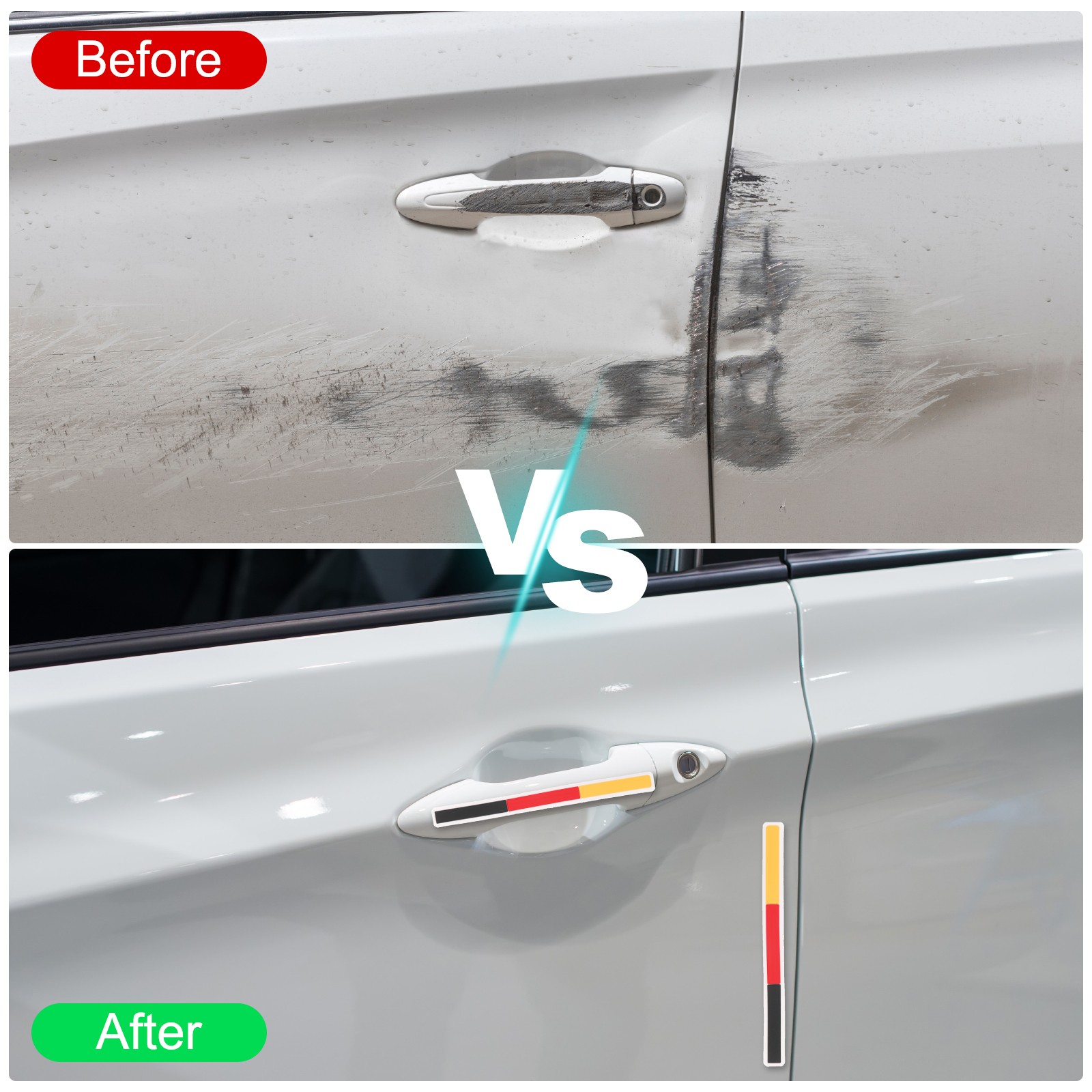 2pcs Car Door Edge Guards Protectors PVC Side Doors Edge White/Red/Yellow/Balck