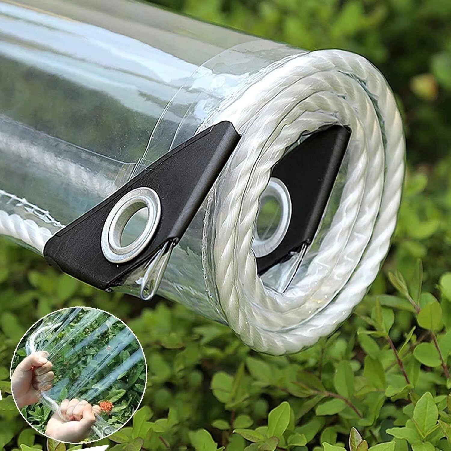 6x12ft Clear Tarp,14 Mil Heavy Duty Clear Vinyl PVC Tarp,Tarps Transparent wi…