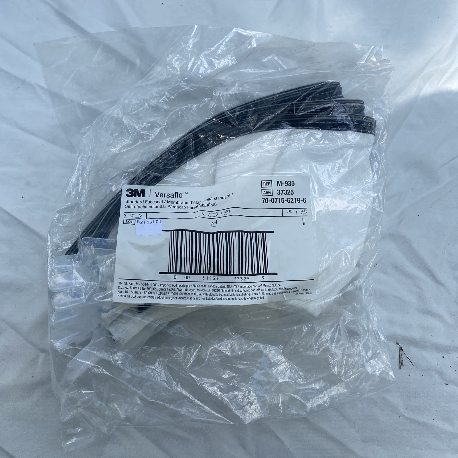 5PK 3M M-935 37325 VERSAFLO STANDARD FACESHIELD 5/CS Four Point Textile Straps