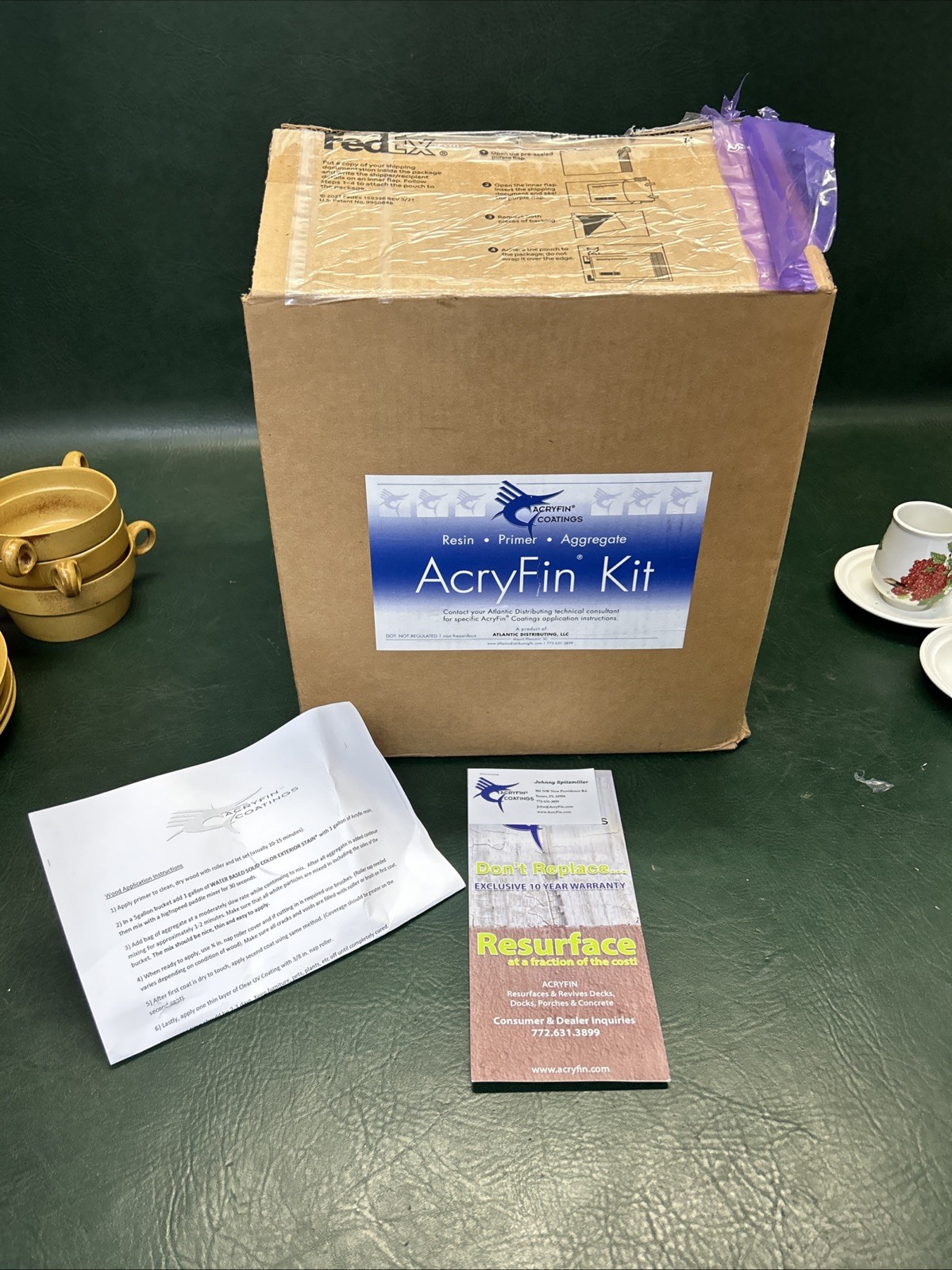 NIB The Acryfin Polymer Coating kit for Marine Docks ~$280 New