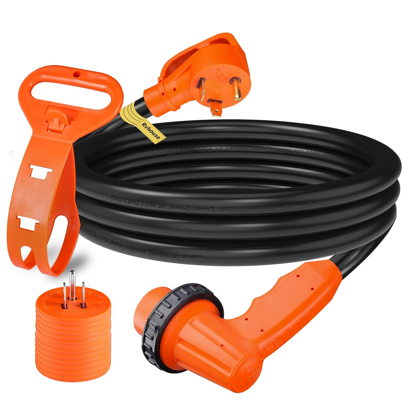 15 ft 30A RV Extension Cord, TT-30P to L5-30R, 10/3 STW | ETL Listed Outdoor …