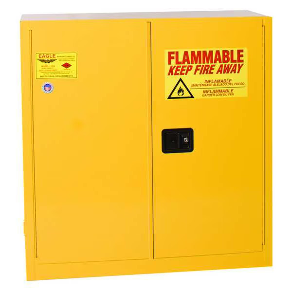 Hazardous Material Storage Cabinet, 30 gal, 1 Shelves, Steel, 43 in W x 44 in H