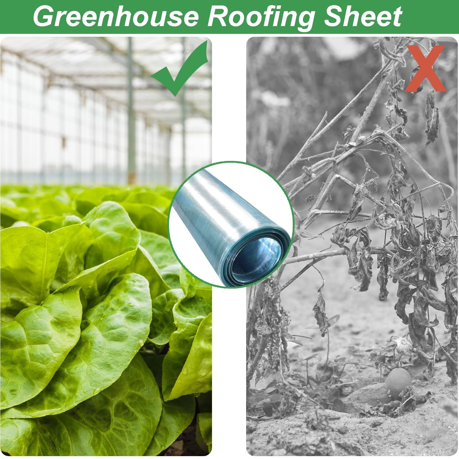 Clear Polycarbonate Roofing Sheet, Plastic UV Resistant Greenhouse Shed Canop…