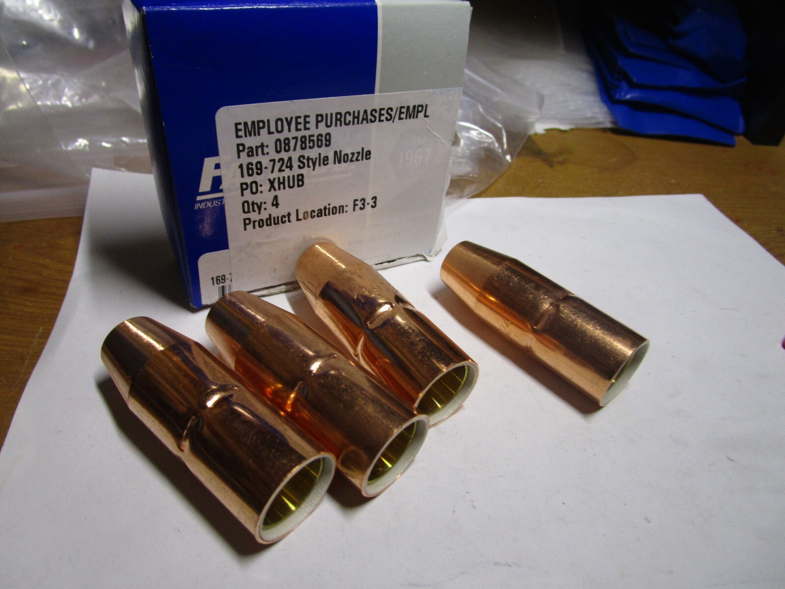 169-724 – 1/2″ Blackstone® Insulated 1/8 Recess MIG Nozzle Miller Style QTY 4