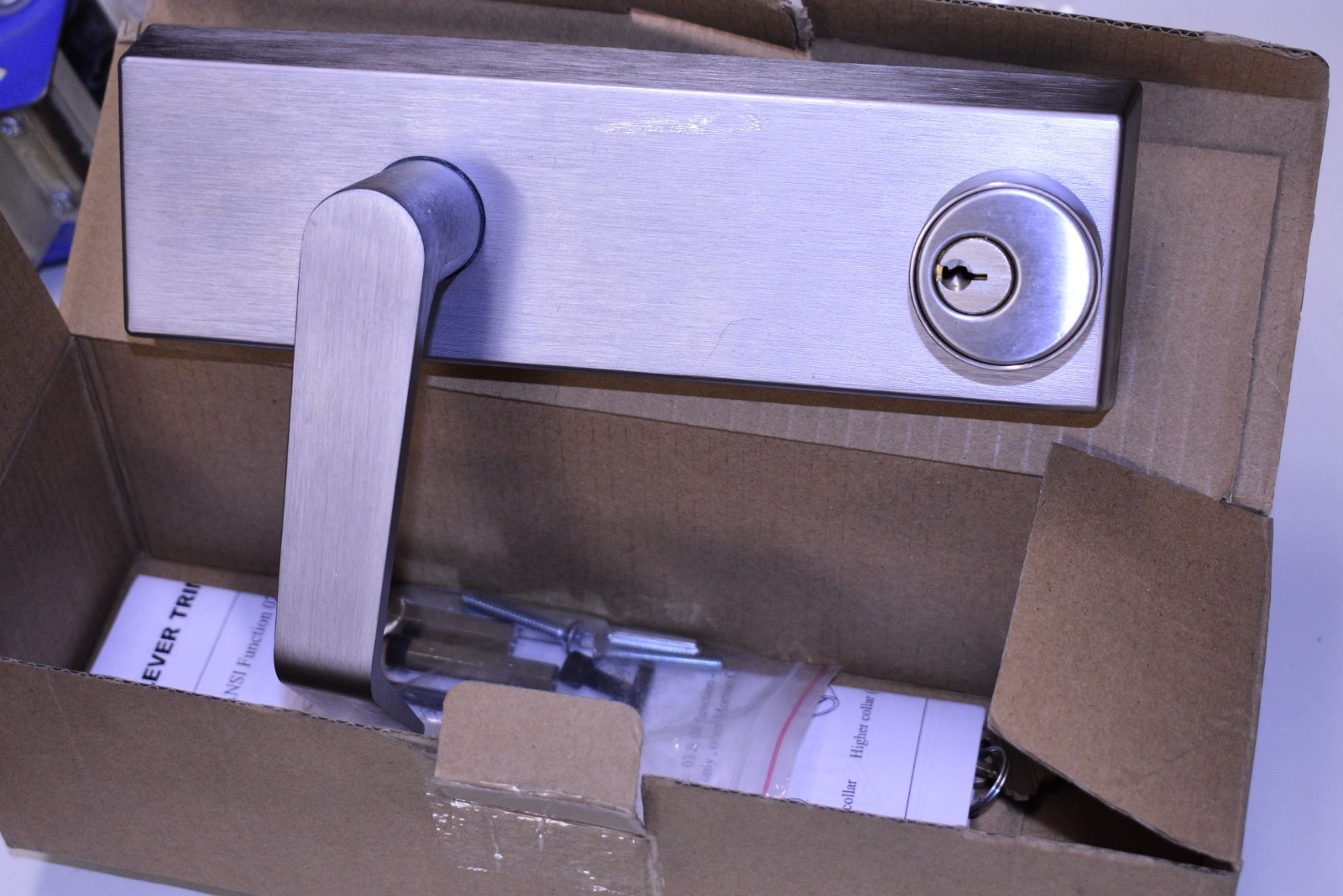 ESC881C Entry Lever Trim for Tell Exit Devices – Satin Chrome