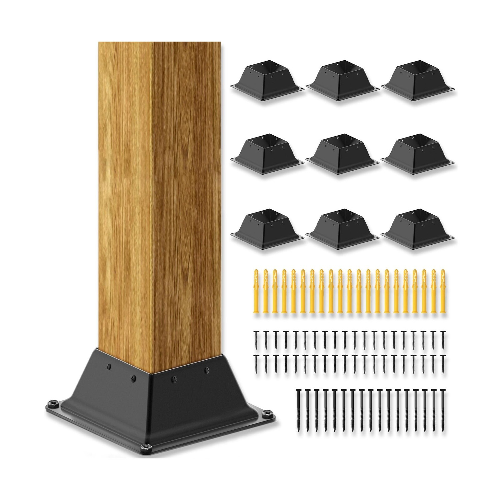 10 Pcs 4×4 Deck Post Base, Wood Post Brackets Hardware | Inner … FAST USA SHIP