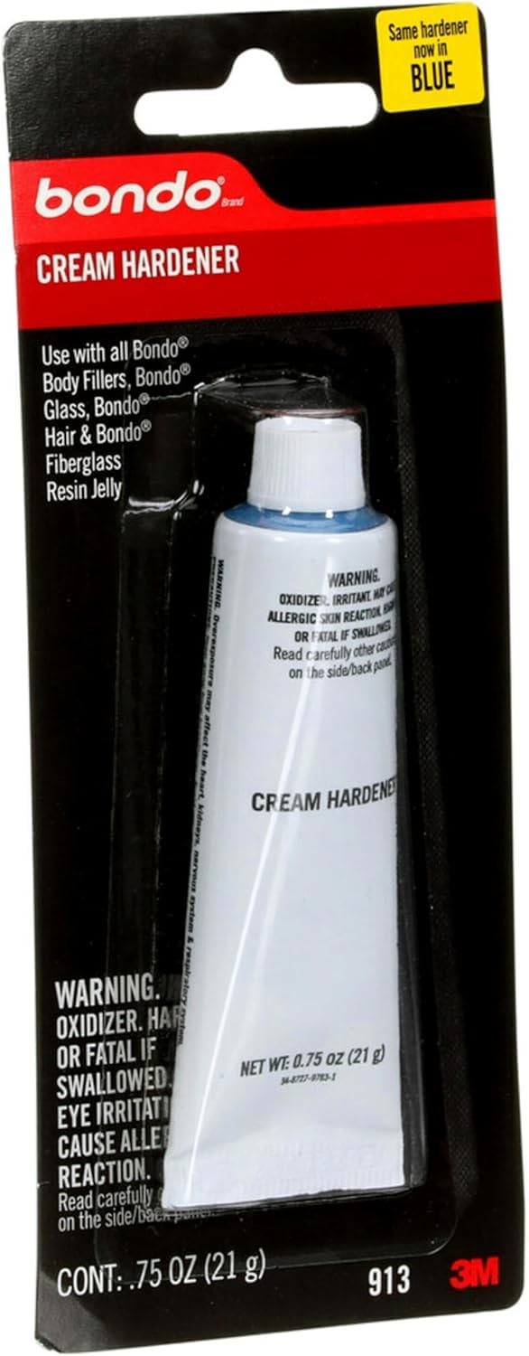Bondo Cream Hardener 1 Tube 0.75 fl oz., Color Changing During Mixing Blue